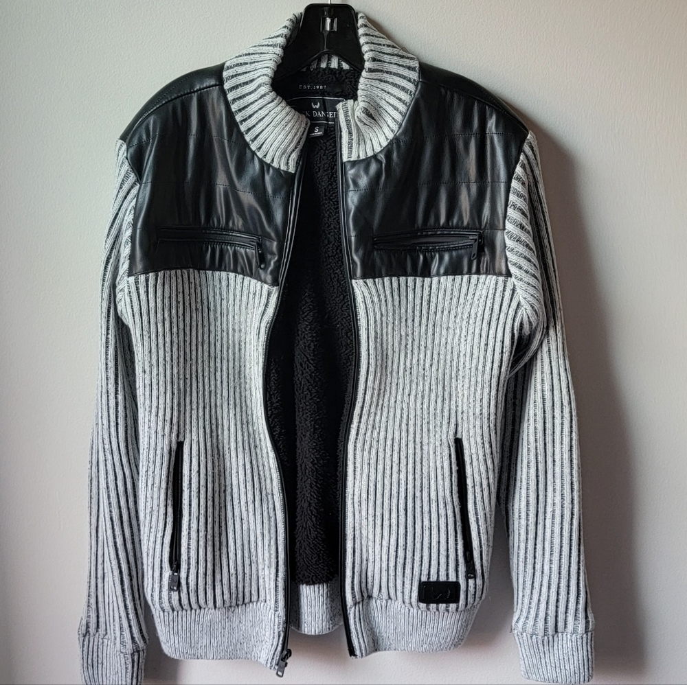 Nick Danger Men's Zip-Up Sweater with Black Accents Size S